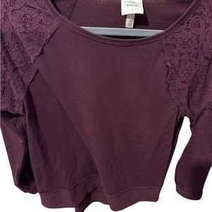 Knox Rose Women's Burgundy Lace Top